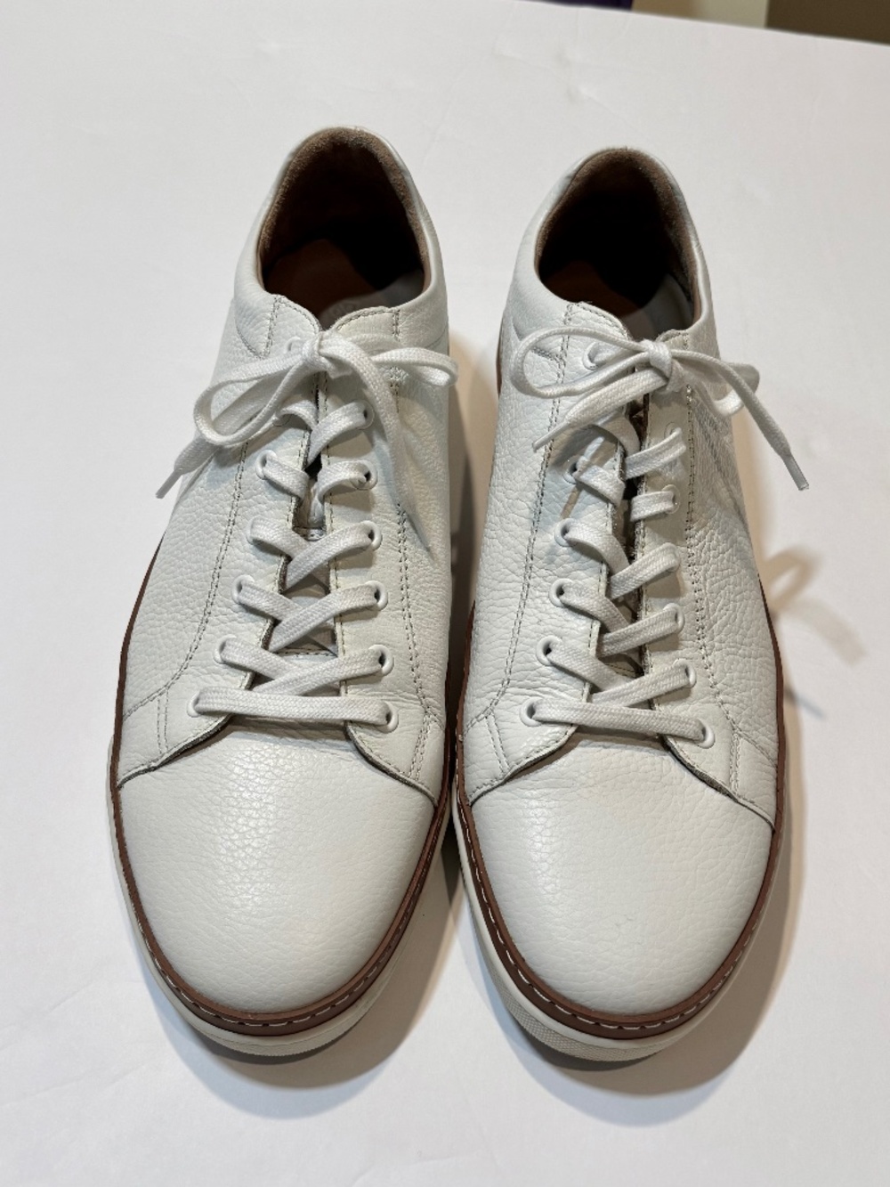 Allen Edmonds White Leather Porter Derby Casual Sneaker - Size 13D